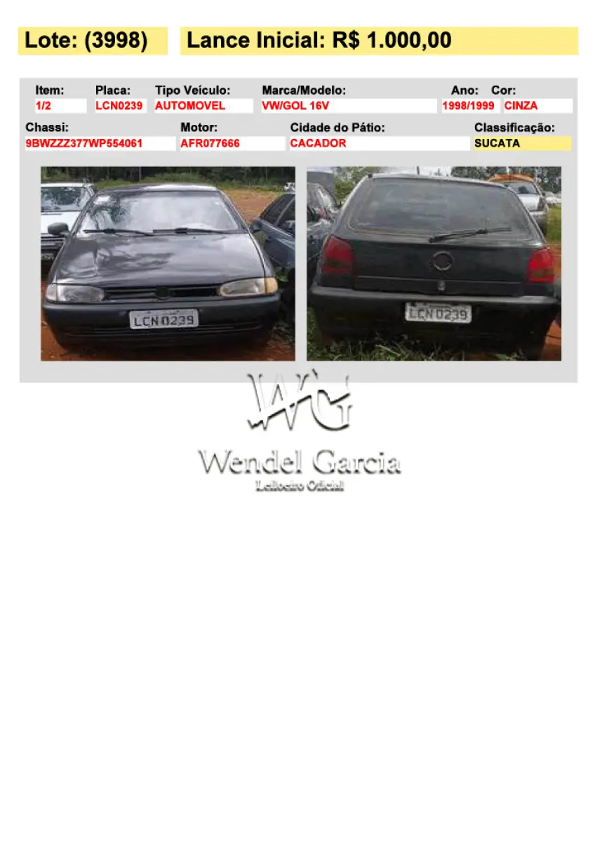 LOTE 3998
